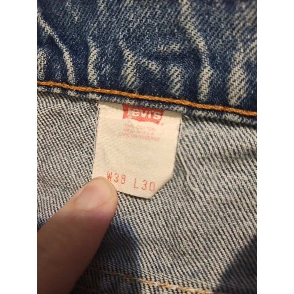 VTG 90s Levis 517 Jeans Mens 38x30 Blue Bootcut Orange Tab Denim Made In USA